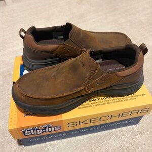 Skechers Men's Tan and Brown Slip-On Loafers